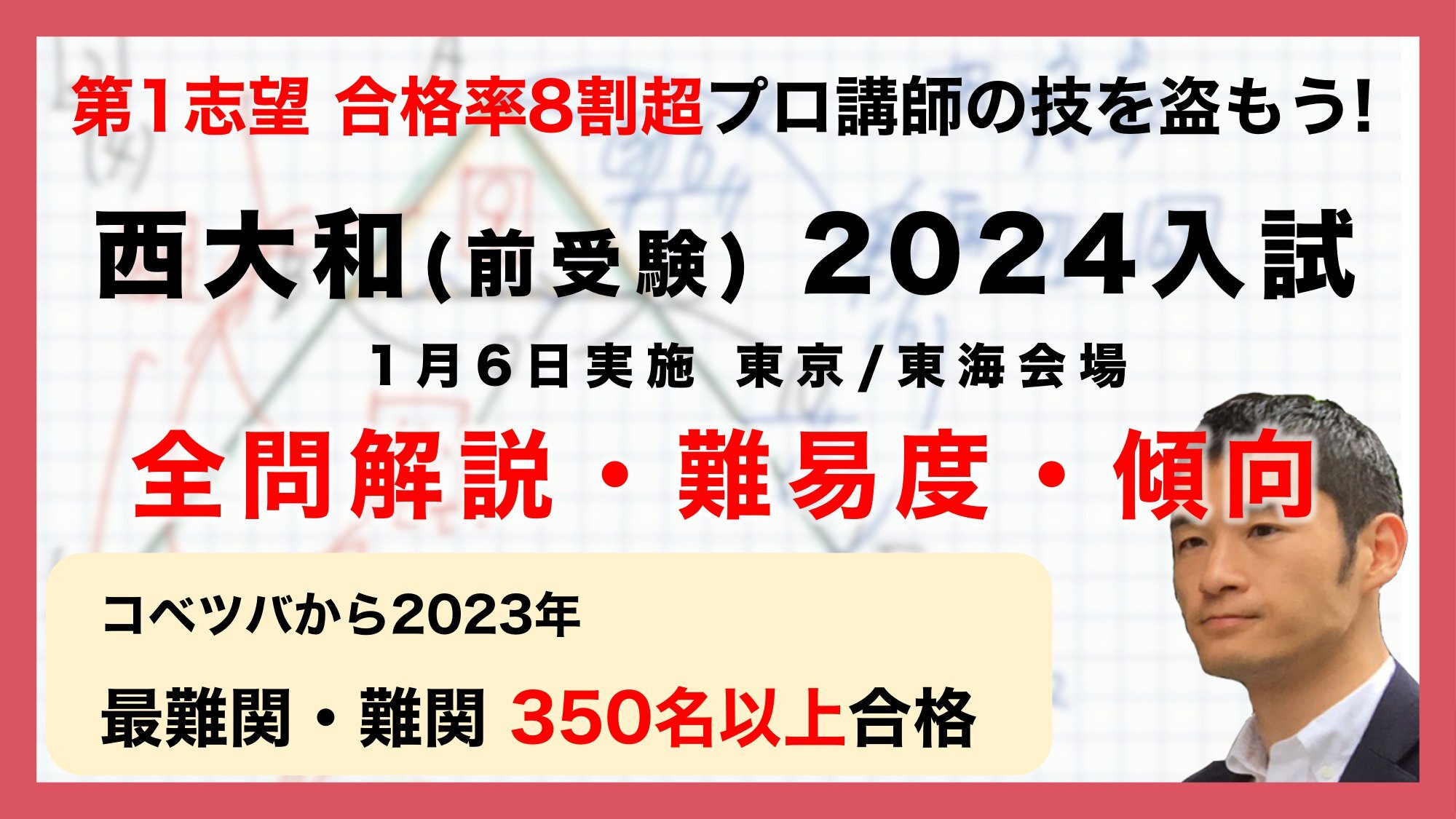 【合格率8割超プロの分析・分かりやすい算数解説速報】西大和学園中 2024年(令和6年) 前受験入試問題・過去問