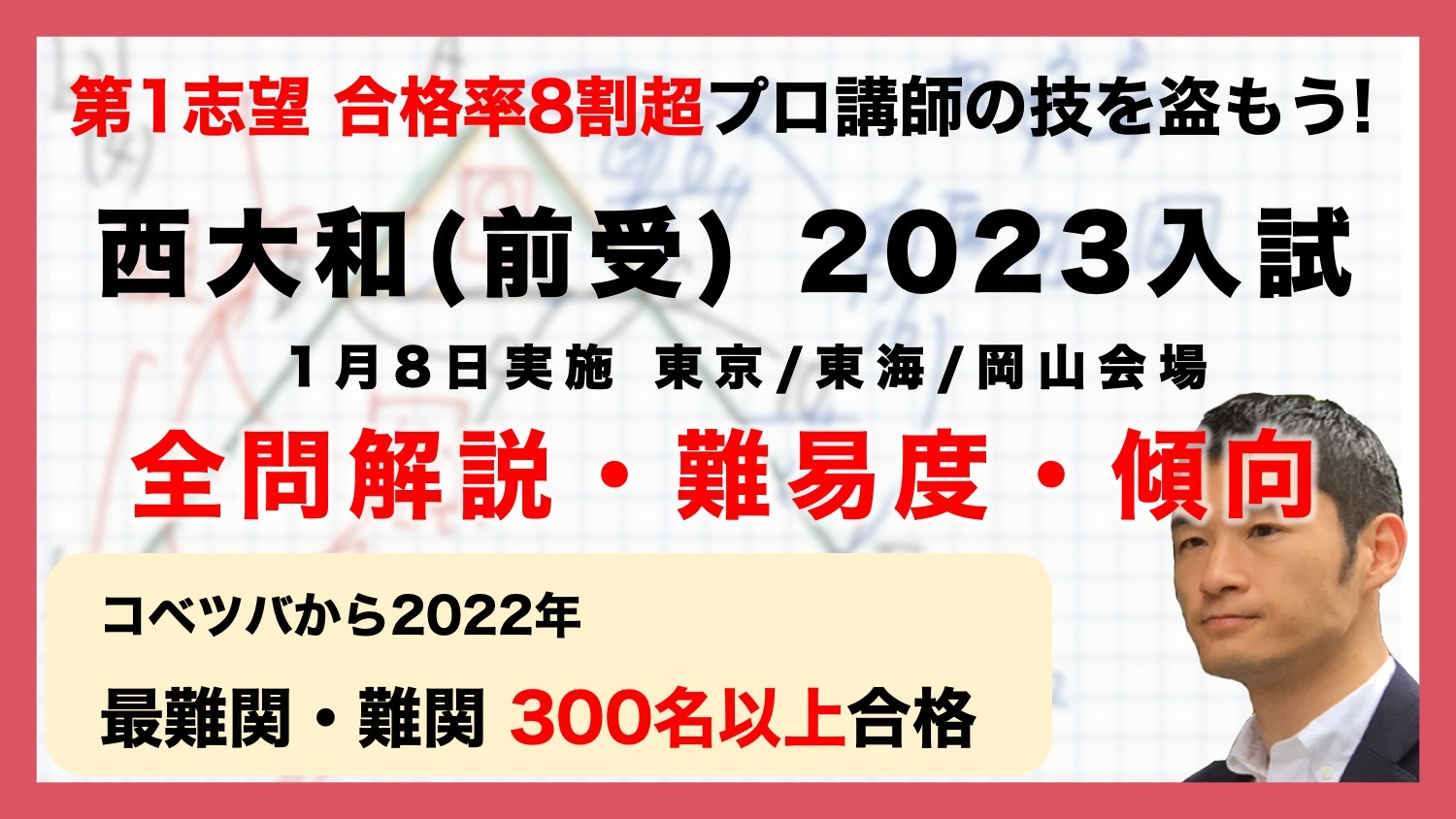 オリジナル数学解説(動画付)西大和学園 福岡岡山 2023高校入試 過去問