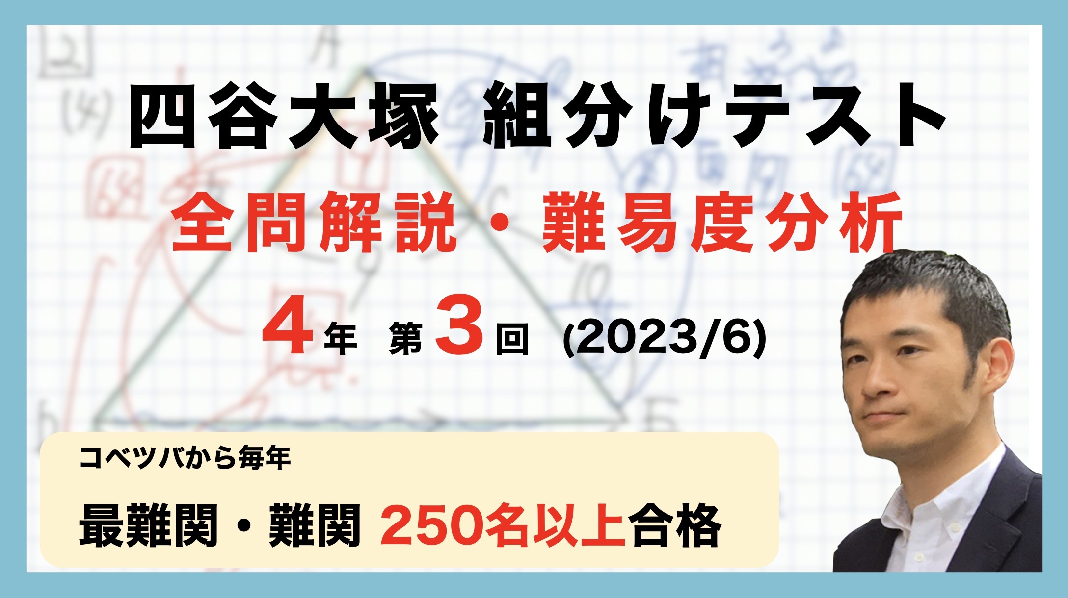 四谷大塚 4年生 第3回 公開組分けテスト 2023年6月10日実施