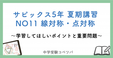 【5年生:夏期講習NO11線対称・点対称 解説動画付】今回の学びの話をしよう