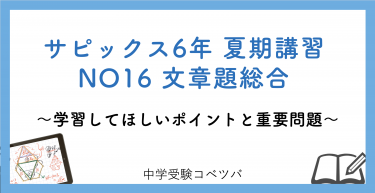 【6年生:夏期講習NO16文章題総合 解説動画付】今回の学びの話をしよう