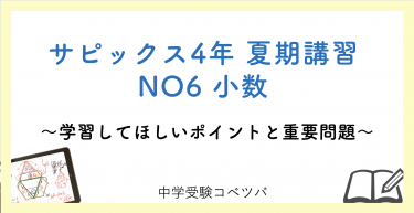 【4年生:夏期講習NO6小数 解説動画付】今回の学びの話をしよう