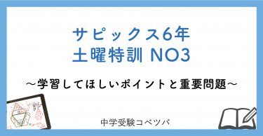 6年生】土曜特訓NO14│中学受験コベツバ