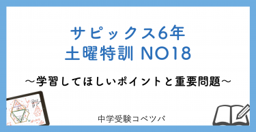 6年生】土曜特訓NO11│中学受験コベツバ