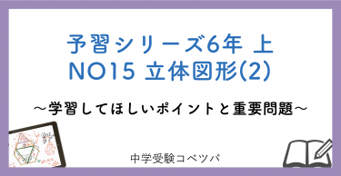 予習シリーズ6年生(改訂前：2022年度以前)  算数：上第15回 立体図形(2)のおはなし