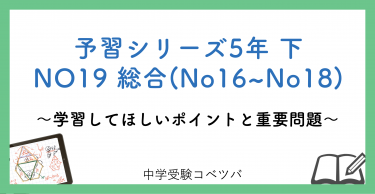 予習シリーズ5年生(改訂前：2021年度以前) 算数：下第19回 総合(第16回~第18回)のおはなし