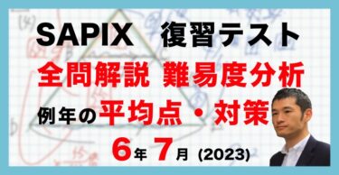 バックナンバー】サピックス6年生 4月マンスリー確認テスト・平均点