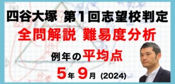 バックナンバー】四谷大塚5年生 第1回志望校判定テスト 平均点・算数