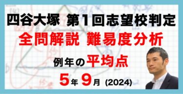 速報】四谷大塚4年生 志望校判定テスト 平均点・動画解説・難易度分析